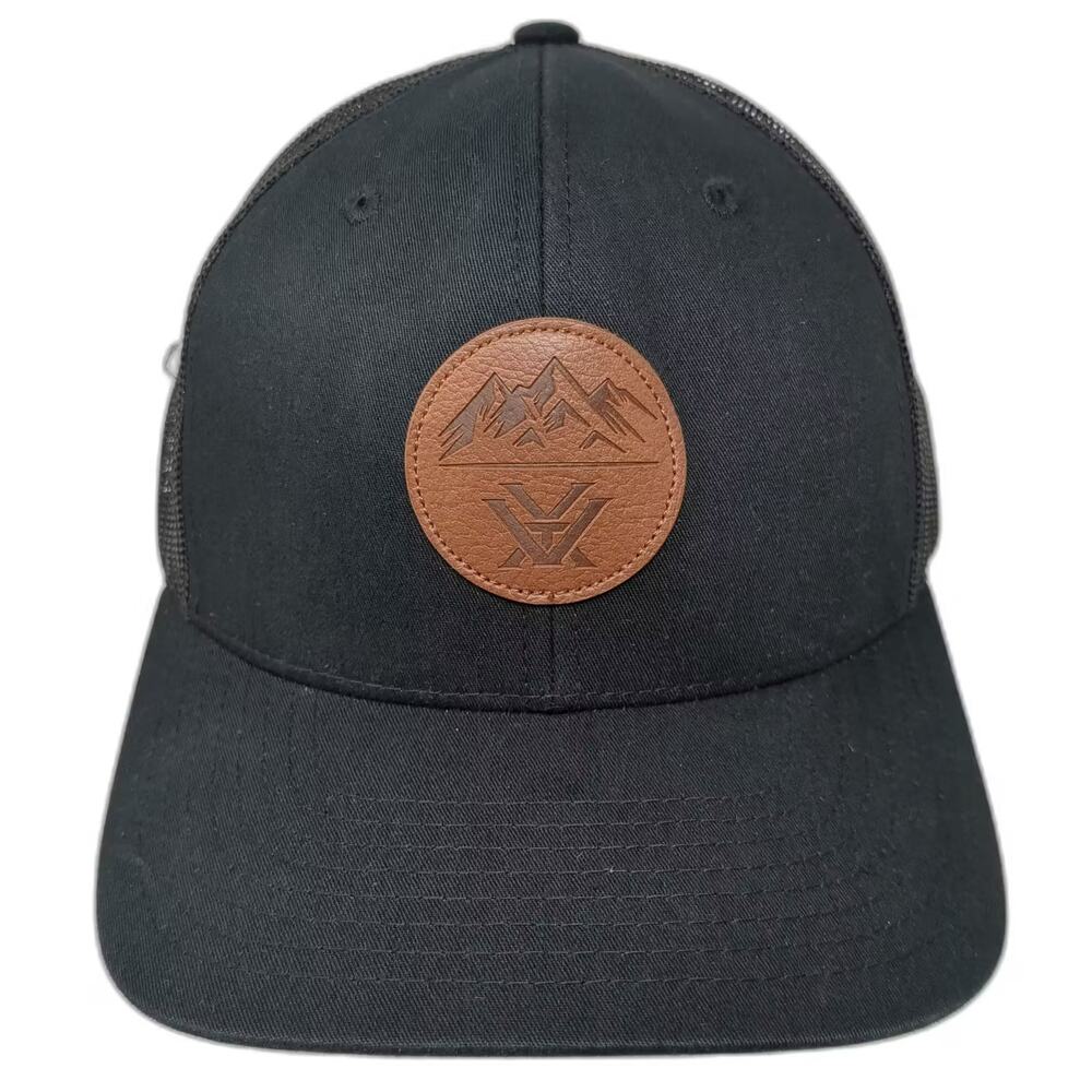 Vortex Trucker Hat Black Brown One Size Snapback Mountain Logo Patch Mesh Back